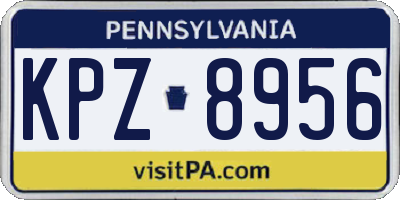 PA license plate KPZ8956