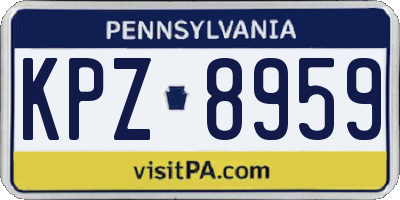 PA license plate KPZ8959