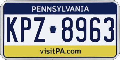 PA license plate KPZ8963