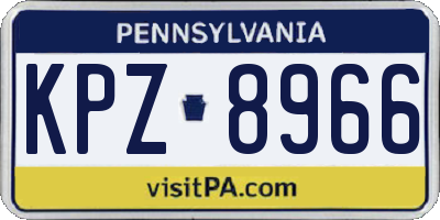 PA license plate KPZ8966