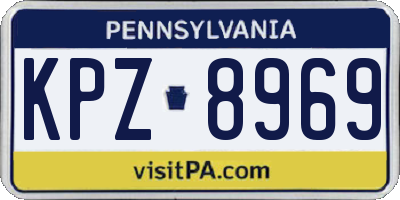 PA license plate KPZ8969