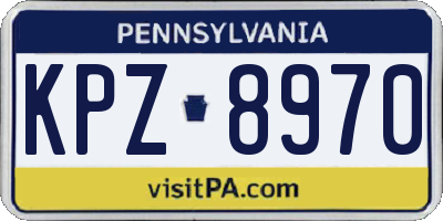 PA license plate KPZ8970