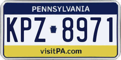 PA license plate KPZ8971