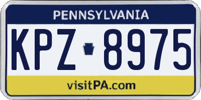 PA license plate KPZ8975