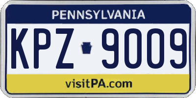 PA license plate KPZ9009