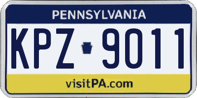 PA license plate KPZ9011