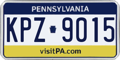 PA license plate KPZ9015