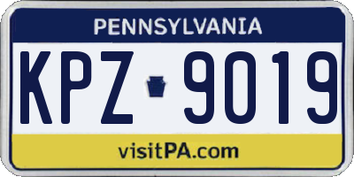 PA license plate KPZ9019