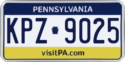 PA license plate KPZ9025