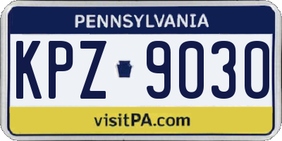 PA license plate KPZ9030