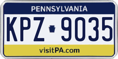 PA license plate KPZ9035