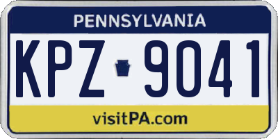 PA license plate KPZ9041