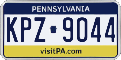 PA license plate KPZ9044