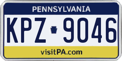 PA license plate KPZ9046