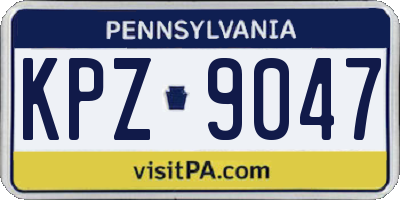 PA license plate KPZ9047