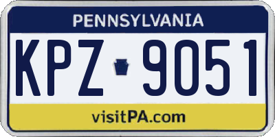 PA license plate KPZ9051