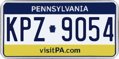 PA license plate KPZ9054