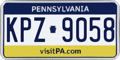 PA license plate KPZ9058