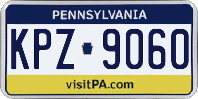 PA license plate KPZ9060