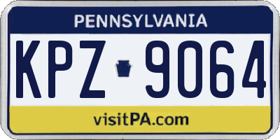 PA license plate KPZ9064