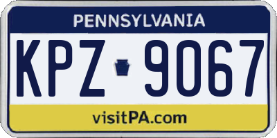 PA license plate KPZ9067