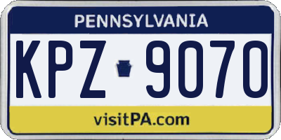 PA license plate KPZ9070