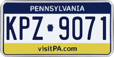 PA license plate KPZ9071