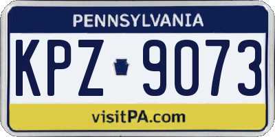PA license plate KPZ9073