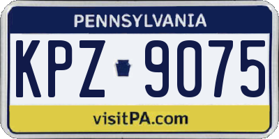 PA license plate KPZ9075