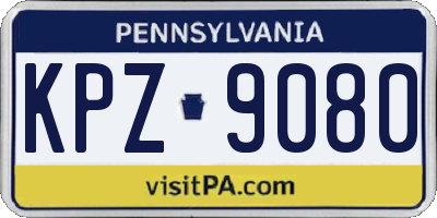 PA license plate KPZ9080