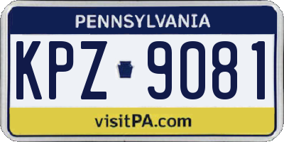 PA license plate KPZ9081