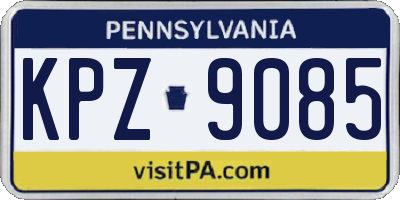 PA license plate KPZ9085