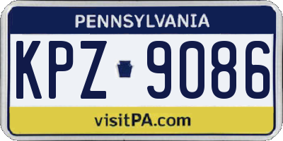 PA license plate KPZ9086