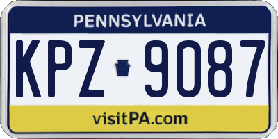 PA license plate KPZ9087