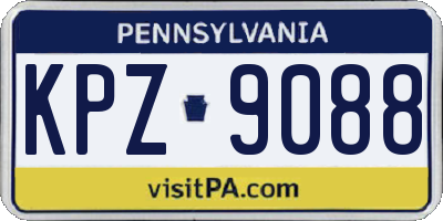 PA license plate KPZ9088