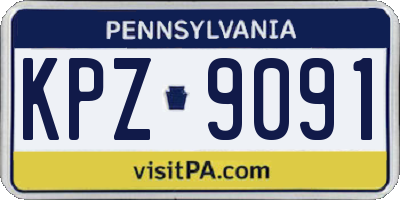 PA license plate KPZ9091