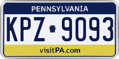 PA license plate KPZ9093