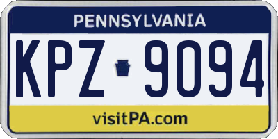 PA license plate KPZ9094