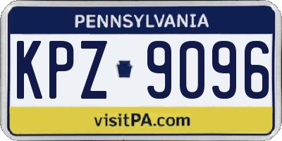 PA license plate KPZ9096