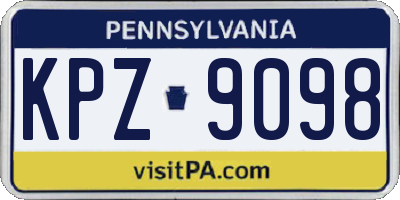 PA license plate KPZ9098