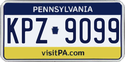 PA license plate KPZ9099