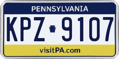 PA license plate KPZ9107