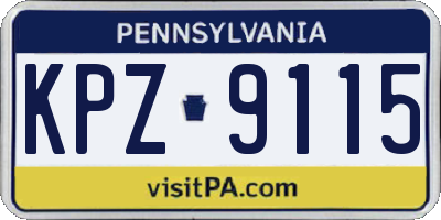 PA license plate KPZ9115