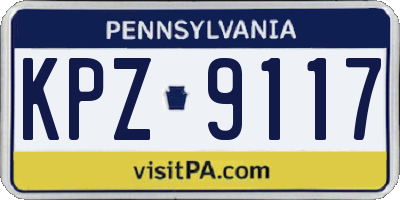 PA license plate KPZ9117