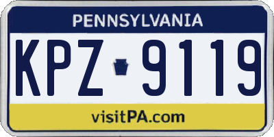 PA license plate KPZ9119