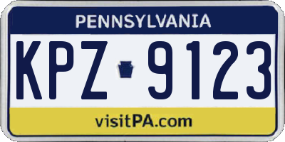 PA license plate KPZ9123