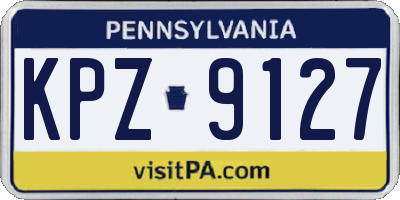 PA license plate KPZ9127