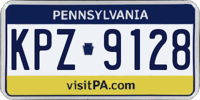 PA license plate KPZ9128