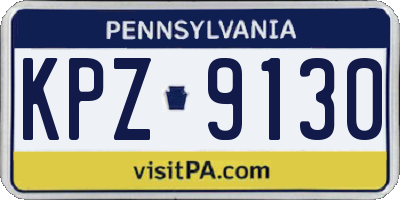 PA license plate KPZ9130