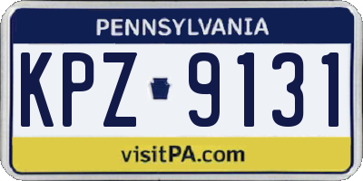 PA license plate KPZ9131